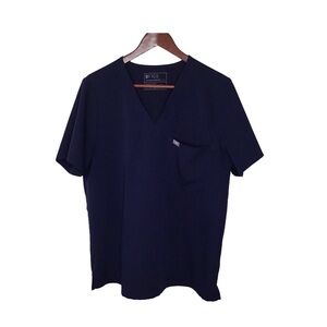 Figs Catarina One Pocket Scrub Top in Navy Size XLarge.